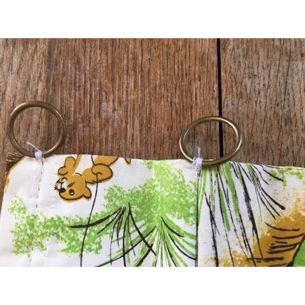 Winnie The Pooh & Friends Pleated Curtain Panel Pair Sears Roebuck VTG 25